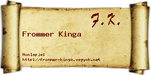 Frommer Kinga névjegykártya